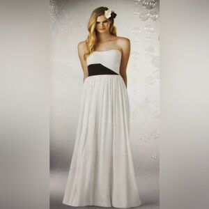 Bari Jay Strapless Ivory and Black Gown for Brides